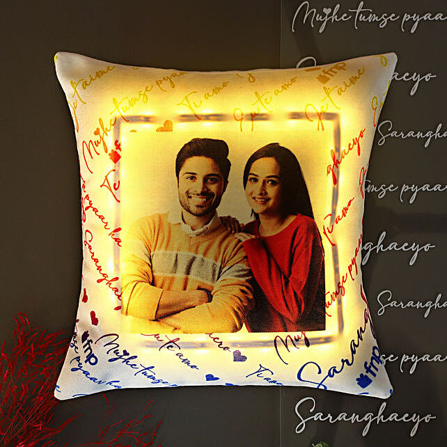 Buy/Send Personalised Love Language LED Cushion Hand Delivery Online- FNP