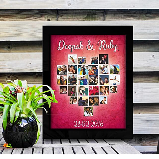 Buy/Send Personalised Heart Collage Photo Frame Online FNP