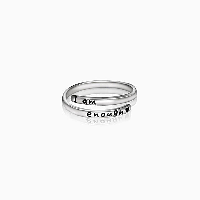Buy/Send Giva 925 Silver Layered Affirmation Rings Online- FNP