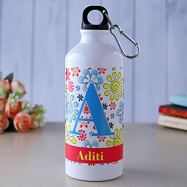 Buy/Send Personalised Floral Water Bottle Online- FNP