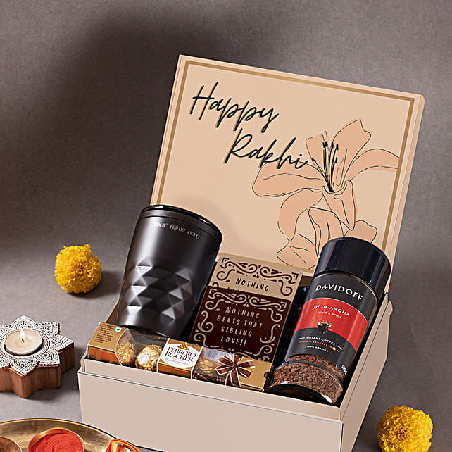 Buy/Send Sip In Style Gift Hamper With Meenakari Rakhi Online- FNP