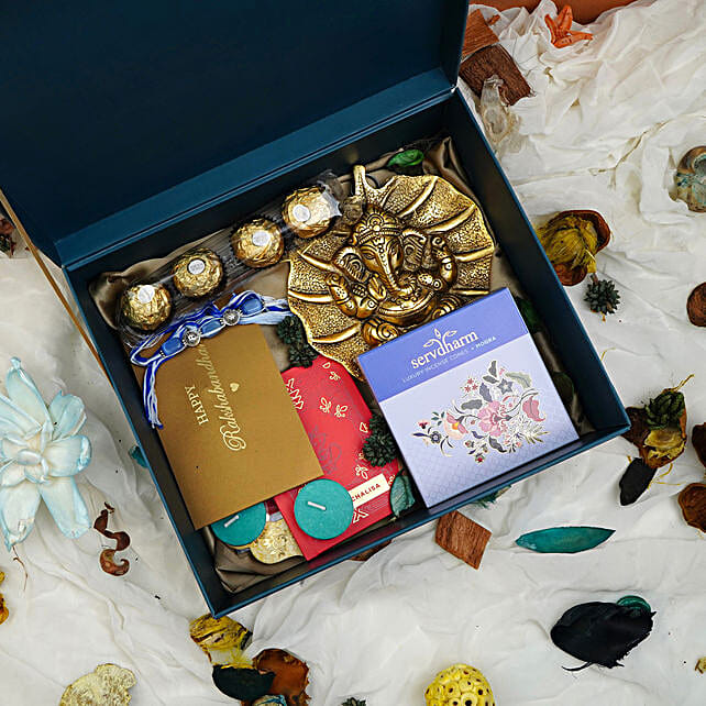 Buy/Send Ganesha Raksha Bandhan Gift Box with Rakhi Online- FNP