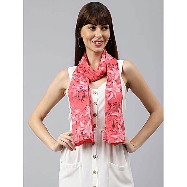 Buy/Send Zesty Chiffon Printed Stole Gift Set Online- FNP