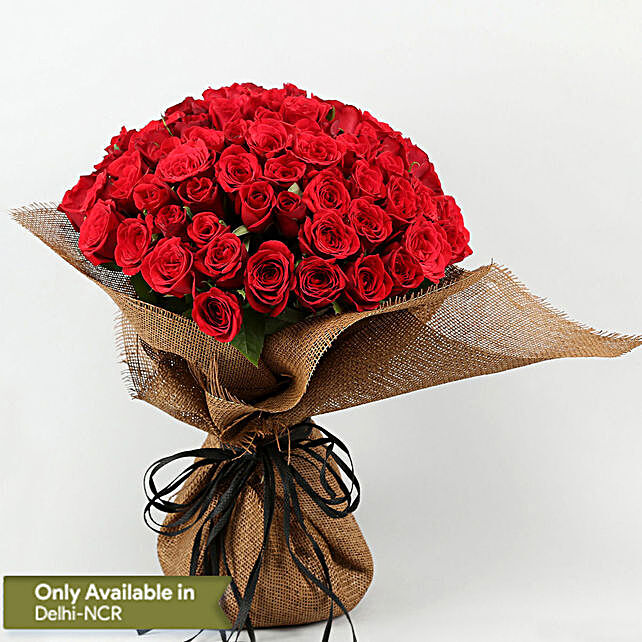 Buy/Send Hundred Red Roses Bunch Online- FNP