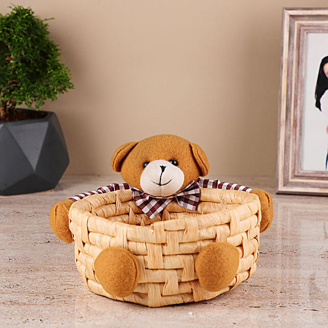 Buy/Send Cute Teddy Cane Gift Basket Online FNP