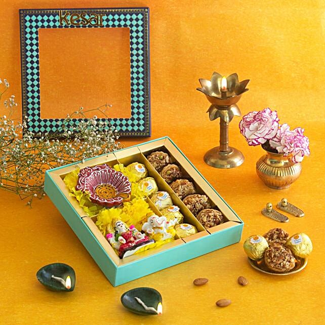 Buy/Send Kesar Classic Assortment Blue Diwali Gift Box Online- FNP