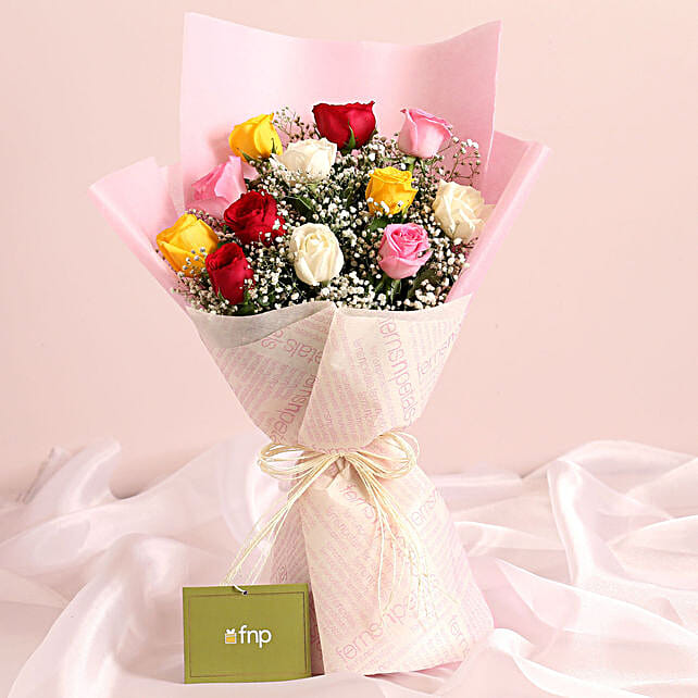 Buy Send Bouquet Of Happiness Roses Garden Online- Fnp