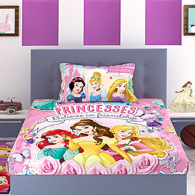 Buy/Send Disney Princess Friendship Kids Bedsheet Set-P Online- FNP