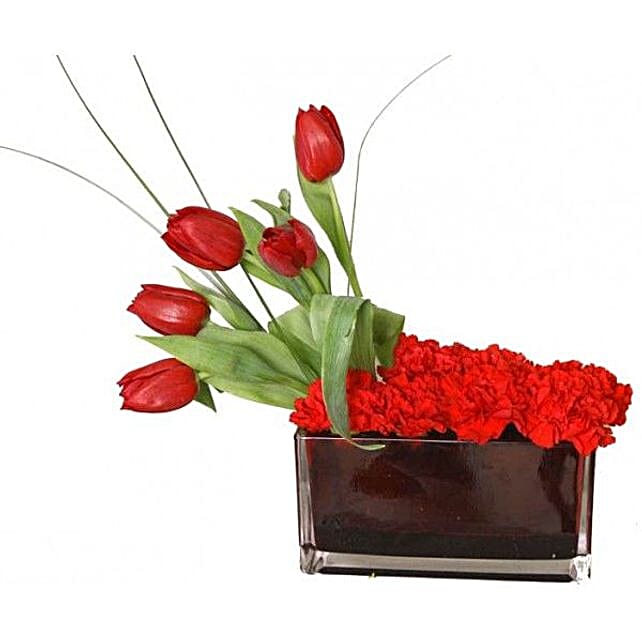 Lovely Tulips And Carnations Arrangement lebanon Gift Lovely Tulips