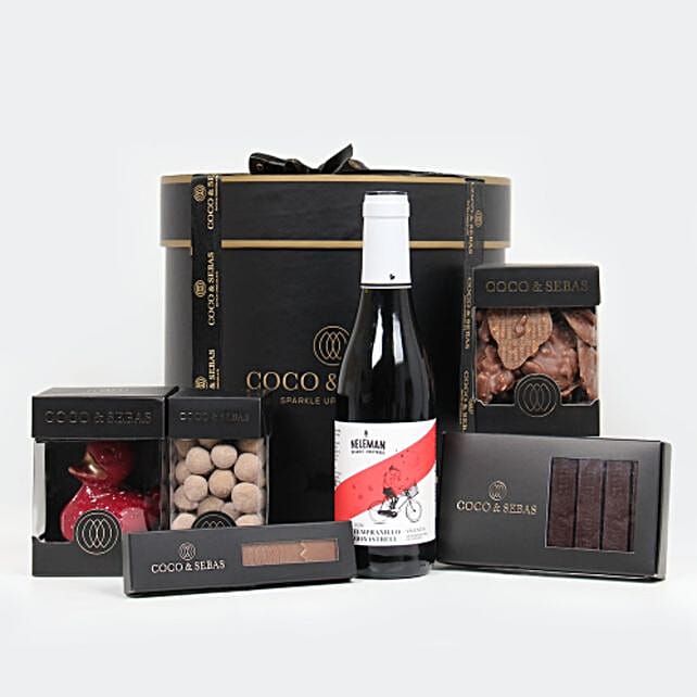 Chocolates & Wine Gift Box netherlands Gift Chocolates & Wine Gift