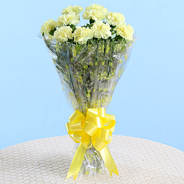 10 Lively Yellow Carnations Bouquet philippines Gift 10 Lively Yellow