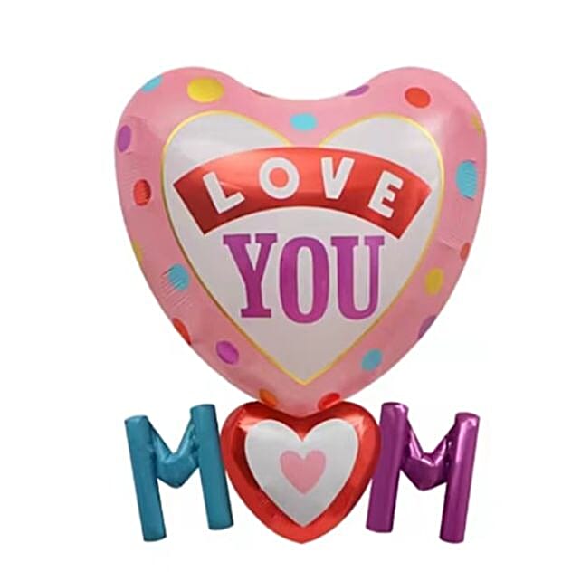 DIWULI 'Love You MOM' Ballon-Set – Muttertags-Geschenk Mit Herz- & Stern-Ballons, Inkl. Aufblashalm & Band