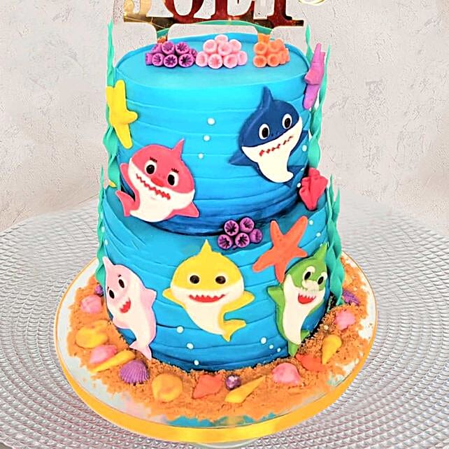 Baby Shark Vanilla Cake 5 Kgs Qatar Gift Baby Shark Vanilla Cake 5 Kgs Ferns N Petals