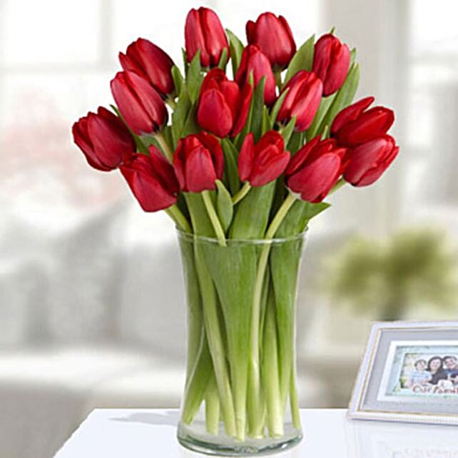 20 Red Tulip Arrangement qatar Gift 20 Red Tulip Arrangement FNP