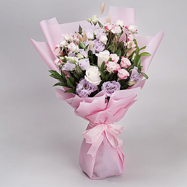 Mixed Pink Flowers Bouquet qatar Gift Mixed Pink Flowers Bouquet FNP