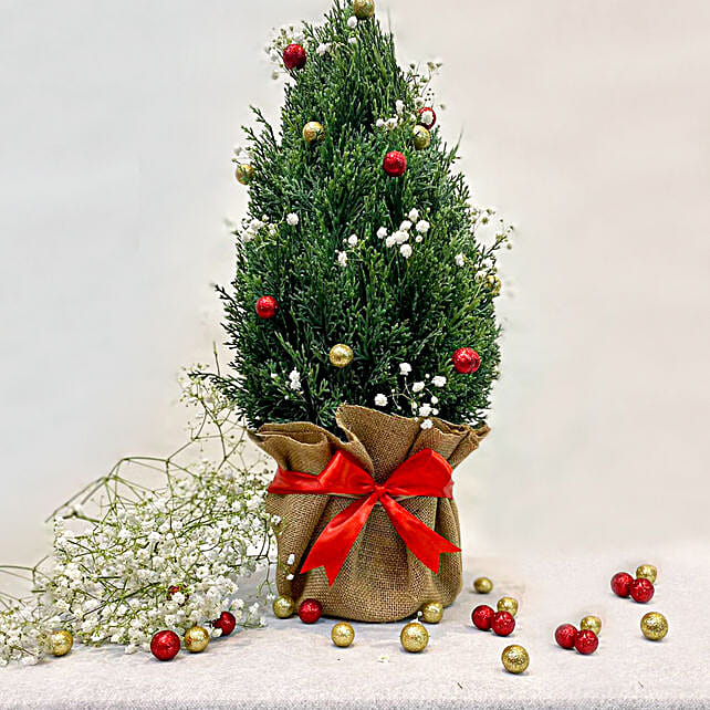 Decorated Jute Wrap Christmas Tree qatar Gift Decorated Jute Wrap