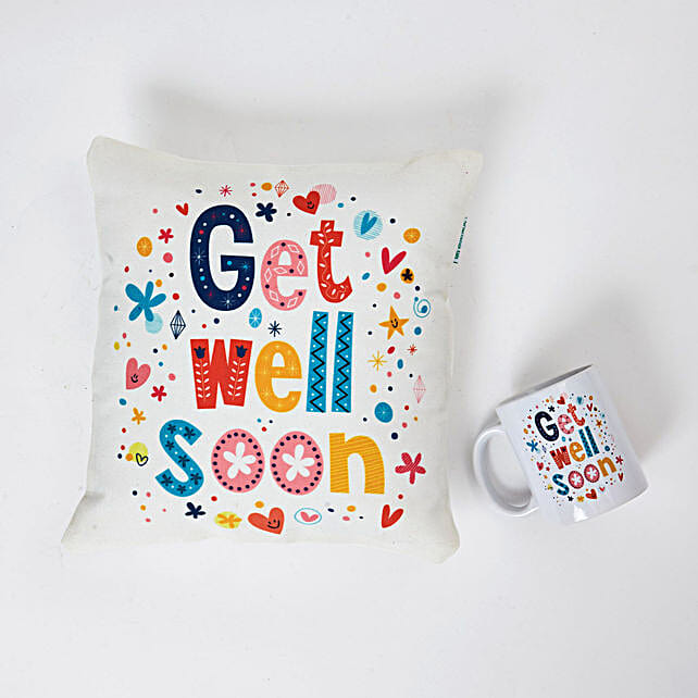 Get Well Soon Cushion N Mug Combo qatar Gift Get Well Soon Cushion N Mug Combo FNP