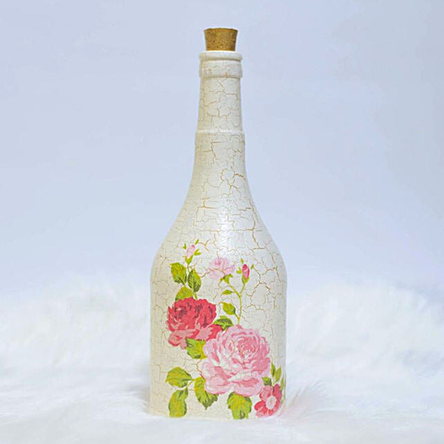 Hand Painted White Glass Bottle qatar Gift Hand Painted White Glass