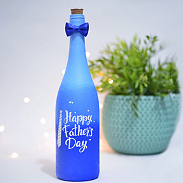 Happy Father's Day Hand Painted Glass Bottle qatar Gift Happy Father