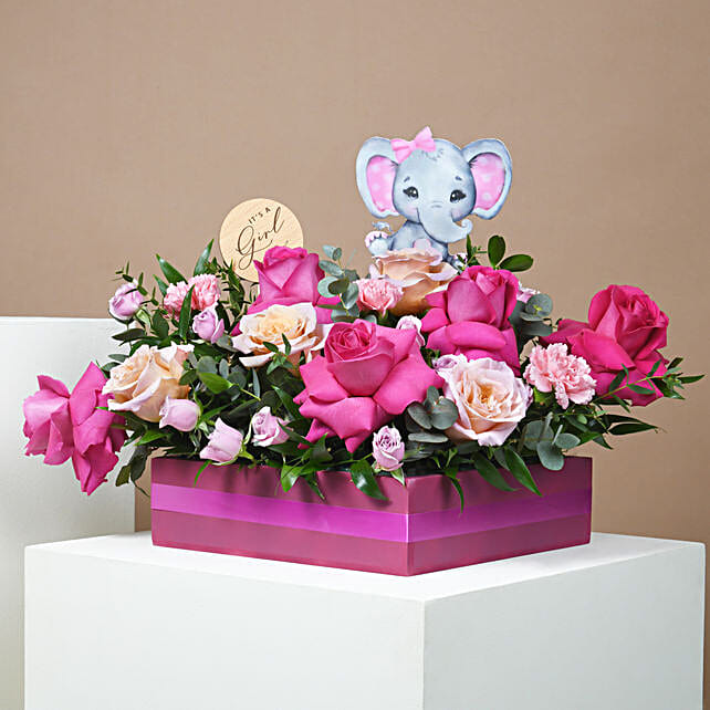It's a Girl Flower Arrangement qatar Gift It's a Girl Flower Arrangement FNP