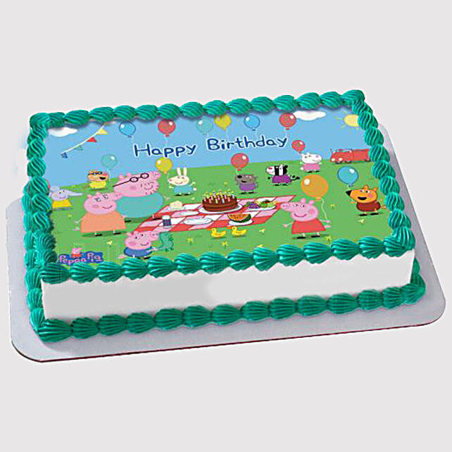 Peppa Pig Birthday Party Photo Cake Qatar 