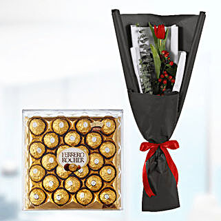 tulip with chocolate box surprise online