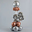 Rose Gold and Silver Number 28 Balloon Bouquet