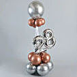 Rose Gold and Silver Number 28 Balloon Bouquet