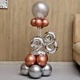 Rose Gold and Silver Number 28 Balloon Bouquet