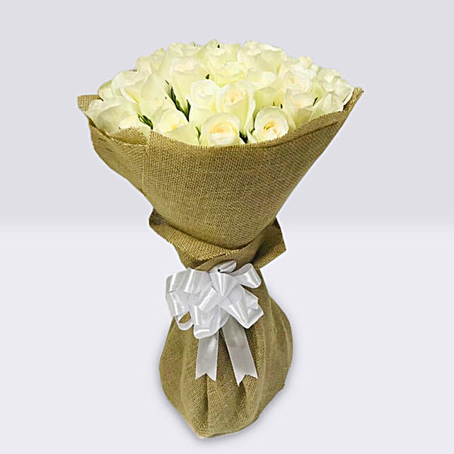 50 White Roses Bouquet saudiarabia Gift 50 White Roses Bouquet FNP