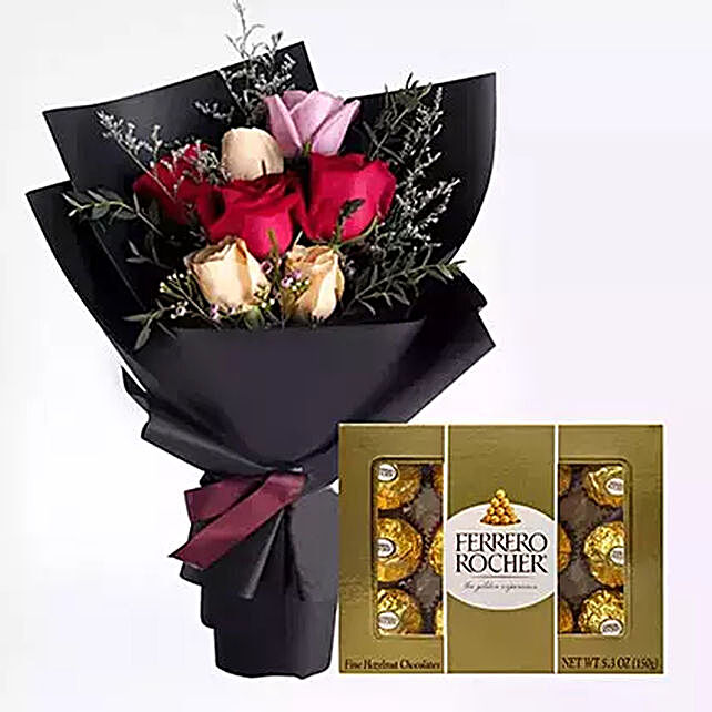Mixed Roses & Ferrero Rocher Chocolate