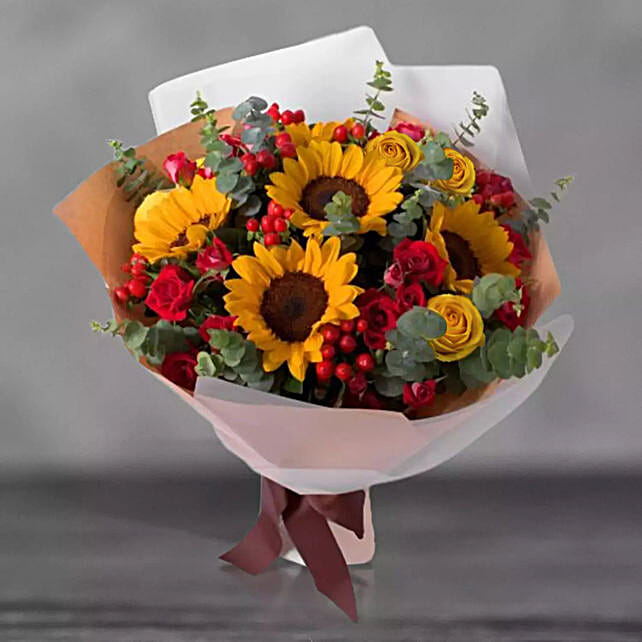 Mixed Sunflowers Bouquet saudiarabia Gift Mixed Sunflowers Bouquet FNP