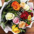 12 Mixed Color Roses Bouquet