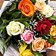 12 Mixed Color Roses Bouquet