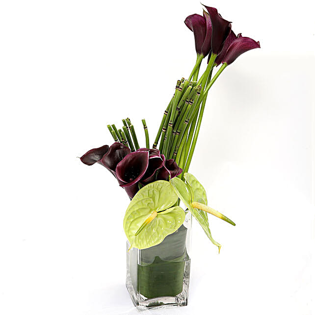 Exotic Calla Lilies and Anthurium Arrangement singapore Gift Exotic