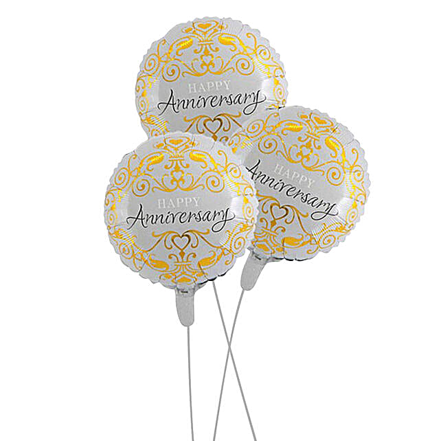 Bouquet of 3 Happy Anniversary Balloon singapore | Gift Bouquet of 3 ...