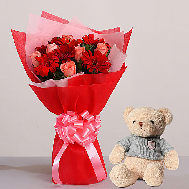 rose petal teddy bear