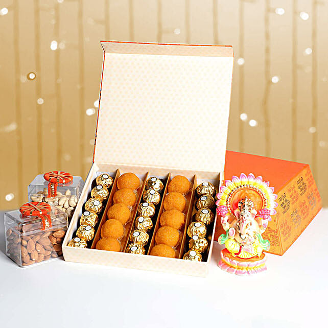 Dry Fruits With Sweets And Idol Box Hamper singapore Gift Dry Fruits