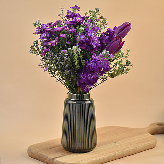 Purple Blush Flower Vase singapore Gift Purple Blush Flower Vase FNP