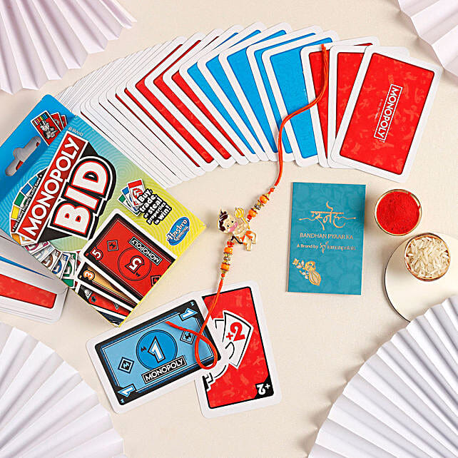 Sneh Bal Hanuman Kids Rakhi and Monopoly Bid Card Game srilanka Gift