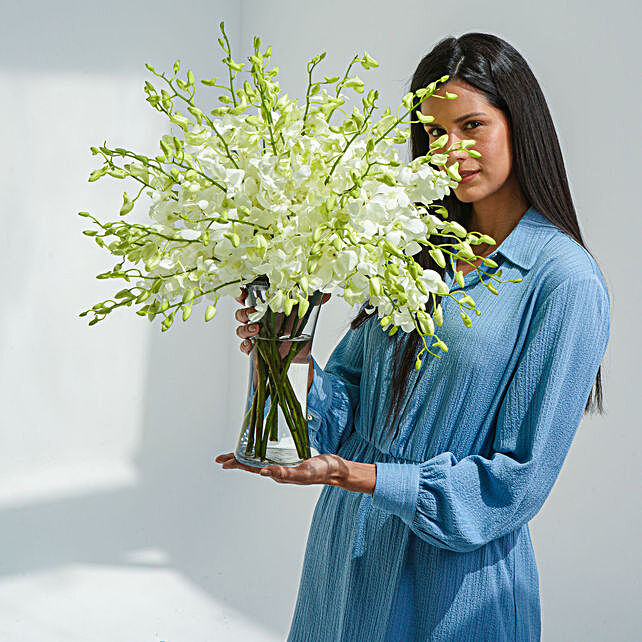 White Orchids Flower Arrangement