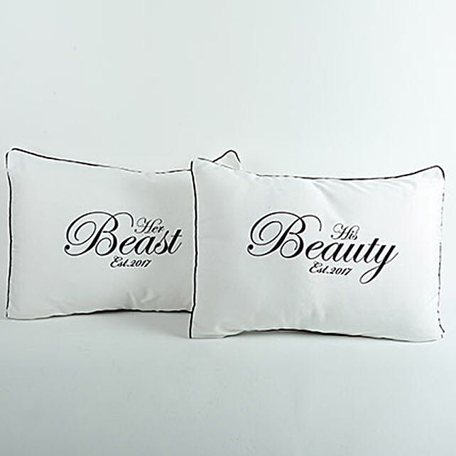 Beauty N Beast Personalized Pillow Covers In Uae Gift Beauty N