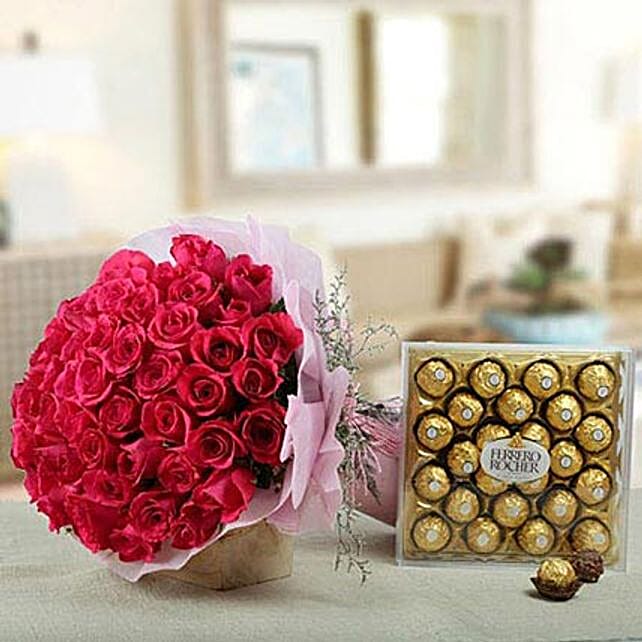 Flowers N Chocolates Combo uae Gift Flowers N Chocolates Combo FNP