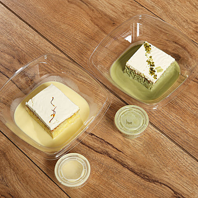 Pistachio and Saffron Flavor Milk Cake Combo uae Gift Pistachio and