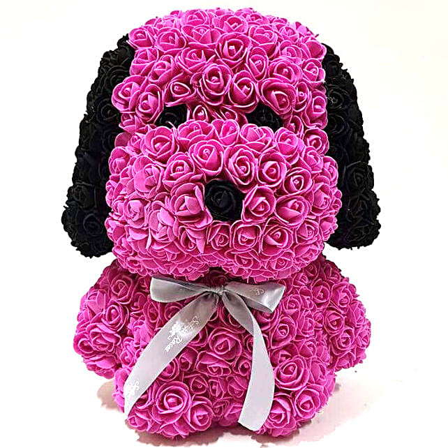 Artificial Roses Pink Dog Toy uae | Gift Artificial Roses Pink Dog Toy- FNP