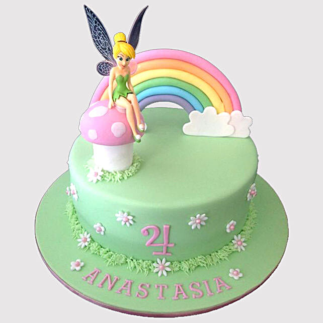 Tinker Bell Fondant Butterscotch Cake In Uae Gift Tinker Bell