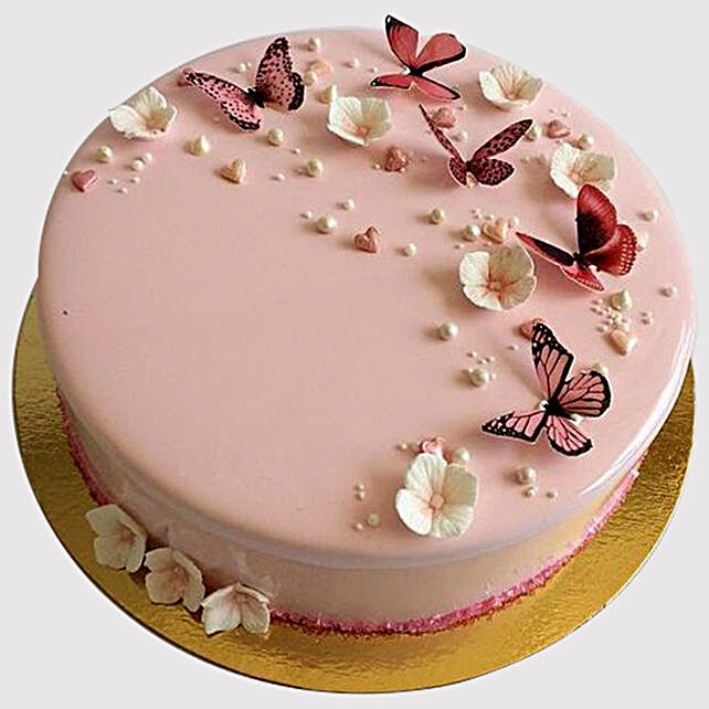 Pretty Butterfly Design Vanilla Cake Uae Gift Pretty Butterfly Design Vanilla Cake Ferns N Petals