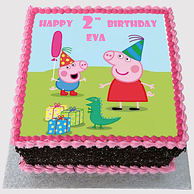 Peppa Pig Birthday Red Velvet Photo Cake Uae Gift Peppa Pig Birthday Red Velvet Photo Cake Ferns N Petals