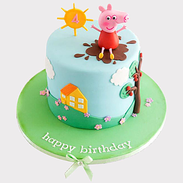 Gift Happy Peppa Pig Marble Cake Ferns N Petals