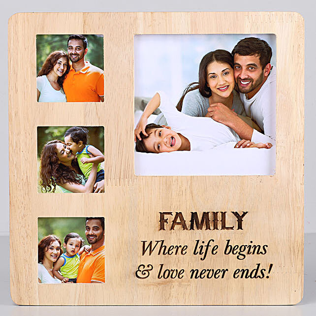 Perfect Family Personalised Photo Frame Uae Gift One Personalised Wooden Frame With Engrave Message Online Ferns N Petals